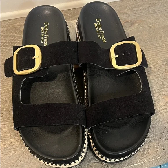 Cristina Francini Black Sandals - Size 9.5 - Picture 3 of 5